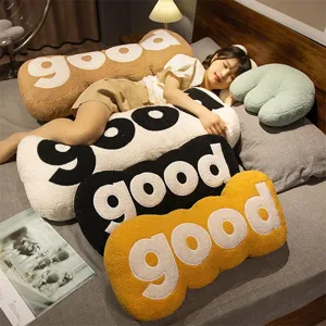 Creative good letter plush body pillow, soft long sleeping bolster cushion for sofa and bed.