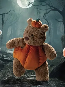 Süßer Halloween Kürbis Teddybär Plüschtier Puppe, perfektes Herbstgeschenk für Mädchen.