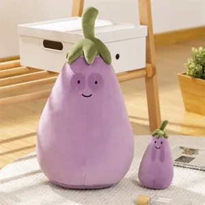 Niedliche lila Auberginen Plueschtier weiche gefuellte Gemuese Puppe kawaii Kissen Geschenk fuer Kinder