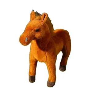 Realistic brown horse plush toy simulation stuffed animal doll home decor photography prop