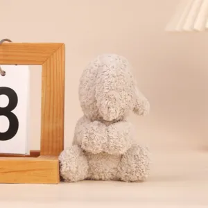 Charming fluffy plush toy detail view, soft stuffed animal companion for cozy room decoration.