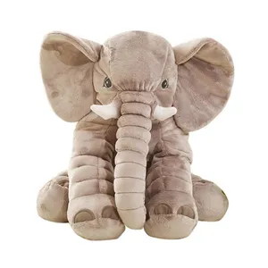 Niedlicher grauer Elefant Plüschtier Kissen, weiches Stofftier für Babyschlaf und Kuscheln.