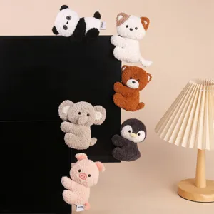 Cute Animal Plush Clip Toy Cartoon Penguin Elephant Pig Dog Bear Panda Koala Stuffed Doll Office Desktop Companion Ornament