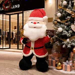 Weihnachtsdekoration Oversize Weihnachtsmann Plüschtier Große Gestopfte Puppe Festliches Feiertagsornament Geschenk
