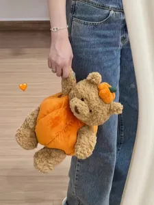 Niedlicher Kürbis Bär Plüschtier weiche gefüllte Puppe Urlaubs Geburtstagsgeschenk für Mädchen