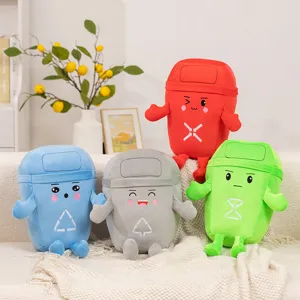 Jouet en Peluche Poubelle Créatif Coussin de Tri des Déchets Poupée en Peluche