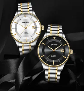 Kinyued Herren Automatikuhr Mechanische Uhr Edelstahl Bicolor Armbanduhr Classic