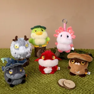 Lindo Dibujos Animados Criatura Prehistórica Dinosaurio Peluche Colgante Suave Relleno Monstruo Muñeca Llavero Juguete