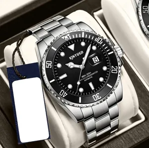 Herren Automatisches Mechanisches Uhr Edelstahl Leuchtend Wasserdicht Business Lässig Armbanduhr Mit Kalender