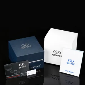 KINYUED Uhrenverpackung Box Set Detail, einschließlich Geschenktüte, Garantiekarte und Anleitung.