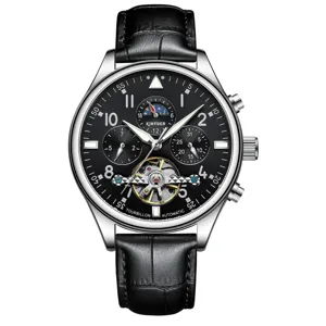 Reloj Mecánico Automático para Hombre Negocios Moda Hueco Acero Inoxidable Aleación Reloj de Pulsera Luminoso Impermeable