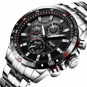 Herren automatik mechanische uhr business sport edelstahl multifunktion armbanduhr.