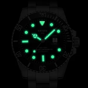 KINYUED Herren Automatikuhr mechanische edelstahl wasserdichte leuchtende business armbanduhr