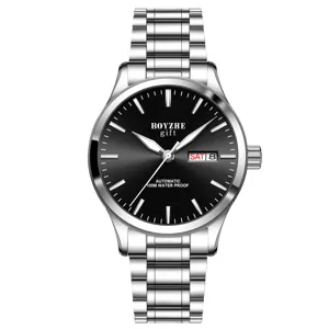 Reloj automático mecánico para hombre de acero inoxidable impermeable estilo elegante
