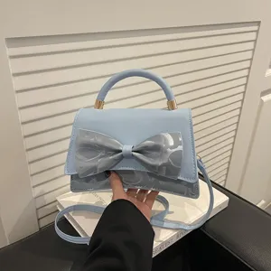 Women's Fashion PU Leather Crossbody Bag Casual Handheld Shoulder Bag Elegant Bowknot Design Daily Purse