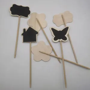 Etiquetas de pizarra de madera para plantas lindas mini pizarras de mensajes palitos decorativos