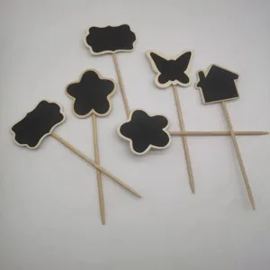 Set de mini pizarras de madera con formas lindas, perfecto para arreglos florales y notas.