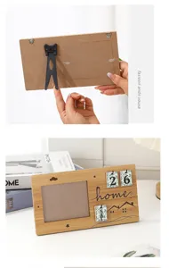 Cornice per foto da scrivania in legno con funzione calendario, decorazione e regalo.