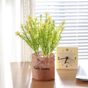 Nordic indoor home decorative artificial flower potted plant set green plant decor detail