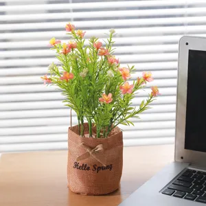 Artificial potted plant Nordic style fake flower home decor indoor table detail view