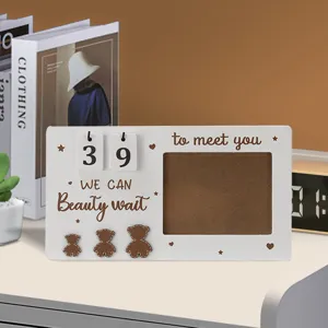 Newborn baby milestone photo frame wooden desktop ornament baby growth memory keepsake main view
