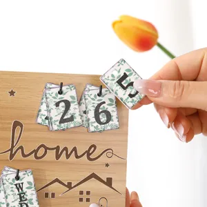 Calendario perpetuo in legno decorazione da tavolo casa esposizione foto appendere ornamento