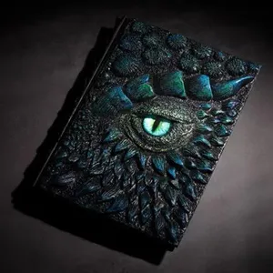 Vintage 3D resin dragon eye notebook gothic embossed journal diary book for writing.