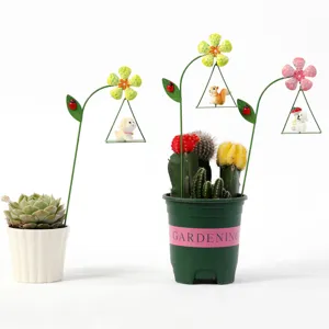 Metal resin swing animal plant pot insert gardening decor succulent ornament set