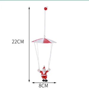 Ornement suspendu parachute Père Noël en résine décoration sapin de Noël taille 22x8cm