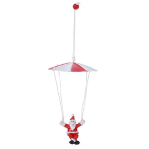 Décoration à suspendre pour sapin de Noël en résine mini parachute père noël pendentif