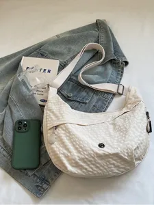 Nylon plaid crossbody shoulder bag casual hobo bag for women daily commute fashion