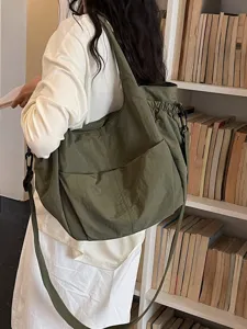 Women's Casual Nylon Waterproof Tote Bag Large Capacity Simple Single Shoulder Crossbody Bag Lightweight Versatile Daily Bag
