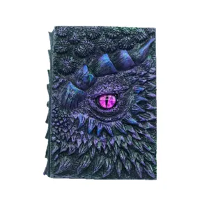 Resin dragon eye notebook journal gothic fantasy retro decorative book cover front view