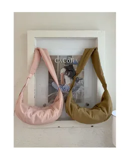 Bolso bandolera hobo de nailon informal bolso cruzado tipo dumpling versátil mujer uso