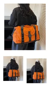 Large capacity travel duffel bag for women, lightweight sports gym fitness shoulder bag.