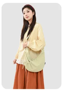 Borsa a tracolla hobo a righe verdi casual, comoda borsa giornaliera per donne e ragazze.