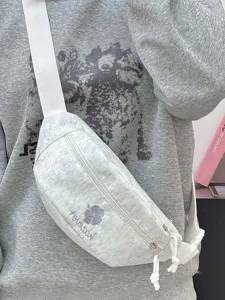 Fashion Embroidered Nylon Waist Bag Casual Travel Crossbody Chest Bag Lightweight Outdoor Sports Fanny Pack For Women
