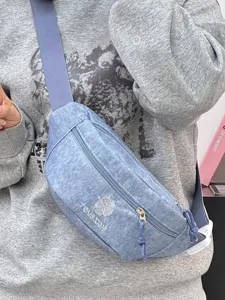 Fashionable embroidered letter fanny pack casual sports outdoor sling chest bag for travel