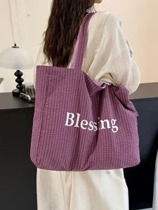 Bolso Tote Impermeable de Nylon de Doble Cara Estilo Coreano Gran Capacidad Bolso de Hombro Informal para Mujeres Estudiantes