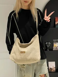 Bolso de hombro holgado de lona casual gran capacidad bolso bandolera para mujer diario