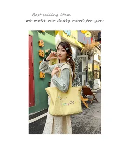 Bolso tote de nylon estilo coreano gran capacidad impermeable para uso diario casual