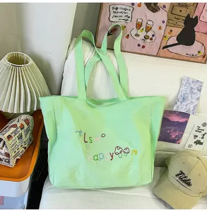 Bolso de hombro de nailon de estilo coreano moderno gran bolso impermeable casual.