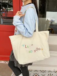 Bolso de hombro de nailon de estilo coreano gran capacidad bolso tote informal para mujer diario