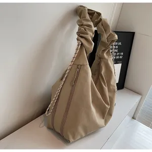 Casual travel shoulder bag large capacity lightweight gym yoga bag with drawstring design detail