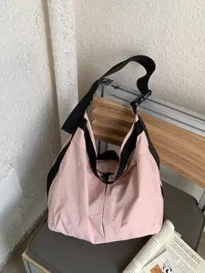 Fashion pink shoulder crossbody bag large capacity casual handbag for daily commute school