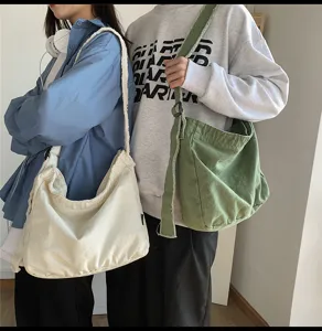 Gewaschene Canvas Umhängetasche Fransen Lässige Crossover Tasche einfache Literarische Tote