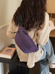 Stylish checkered chest bag for daily commute and outdoor sports, lightweight and spacious.
