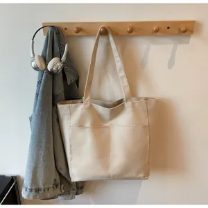 Minimalistiki tsanta tote apo kamva me tsepes casual tsanta omou gia kathimerini xrisi ergasia