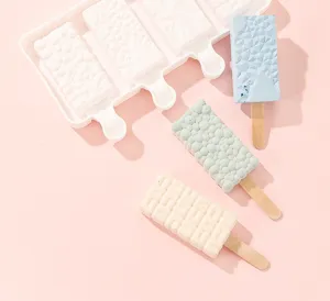 Silicone ice cream mold for homemade popsicles, food grade multi cavity DIY dessert maker tray.