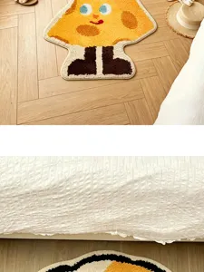 Cute cartoon tufted floor mat soft absorbent non-slip rug for bedroom bathroom home decor